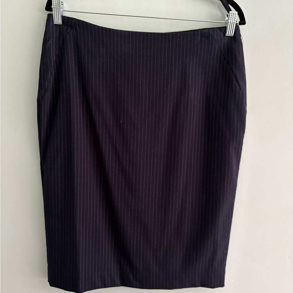 Tommy Hilfiger Navy Pinstripe Pencil Skirt